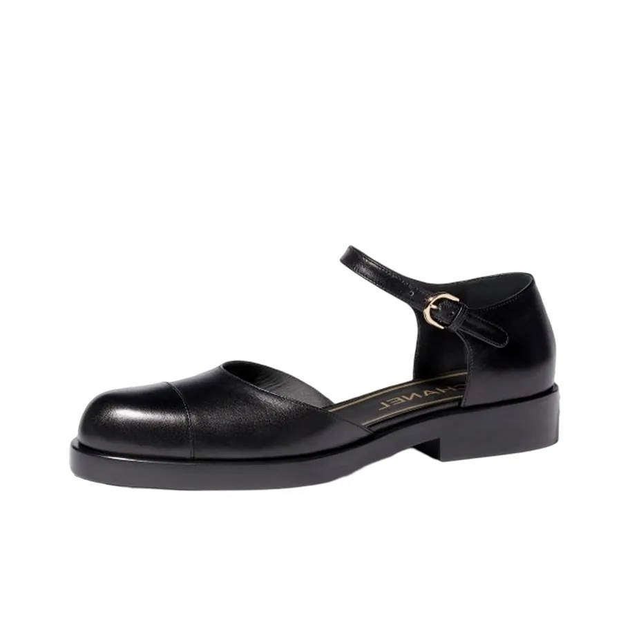 CHANEL Flat Mary Jane Shoes Women
s Black