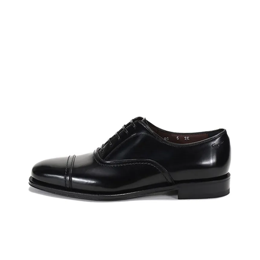 FERRAGAMO Seul Collection Cap Toe Oxford Leather Shoes Men's Black