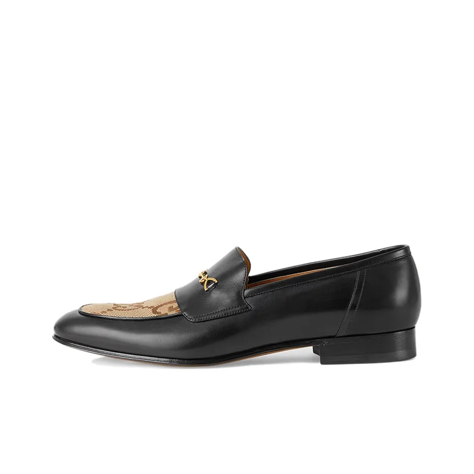 GUCCI Jordaan GG Canvas Loafers