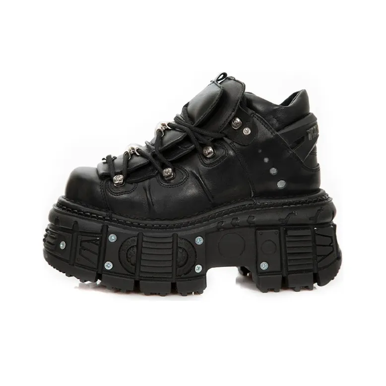 NEW ROCK Casual Shoes Unisex Low Top Black