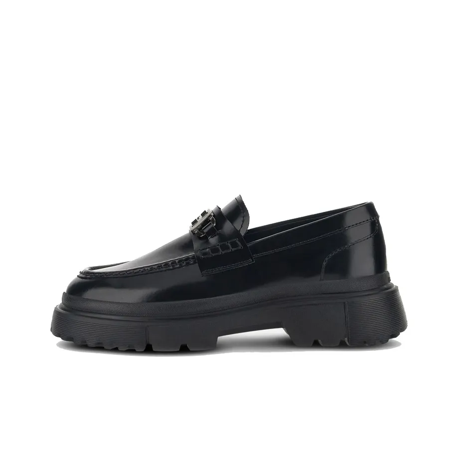 HOGAN Chunky Logo Plaque Loafers
