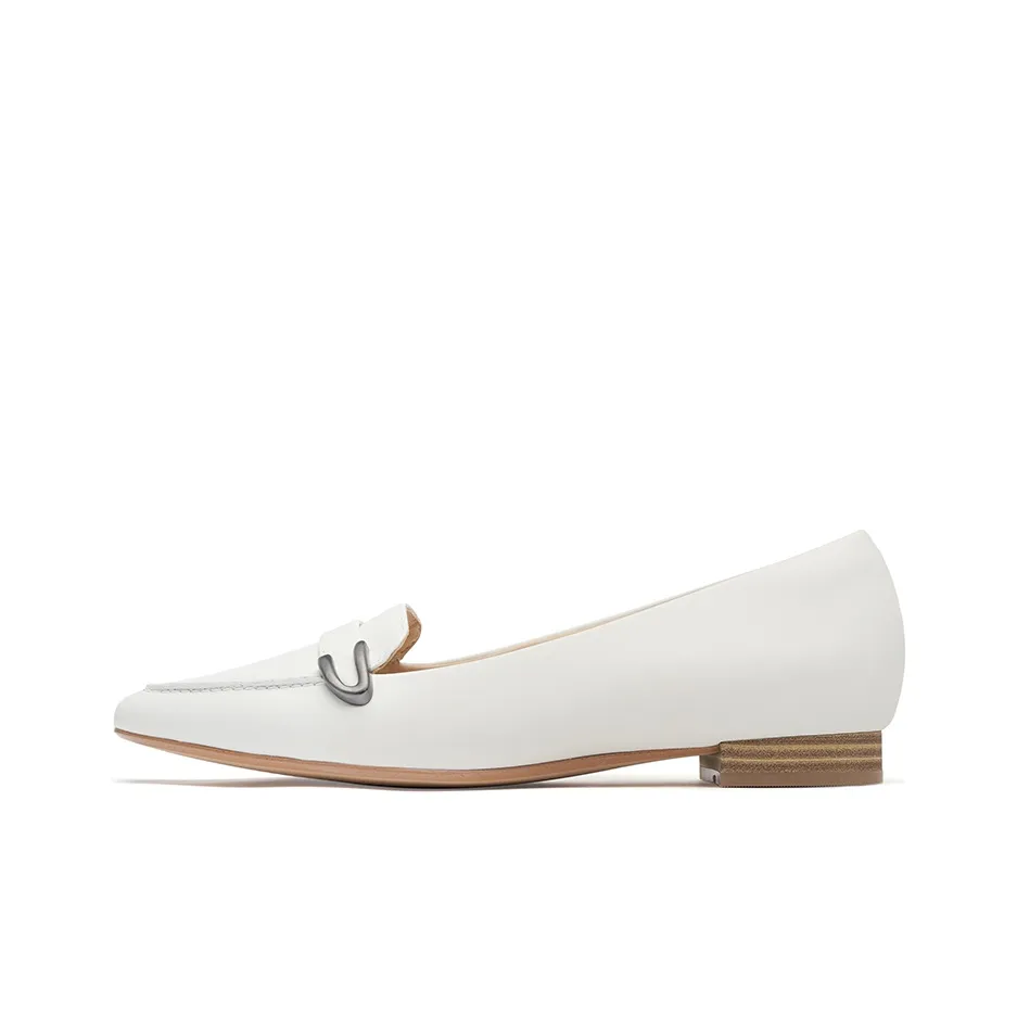 Clarks Flat Mary Jane Shoes Women's White