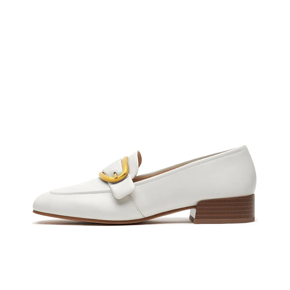 Clarks Block Heel Mary Jane Shoes Women's White