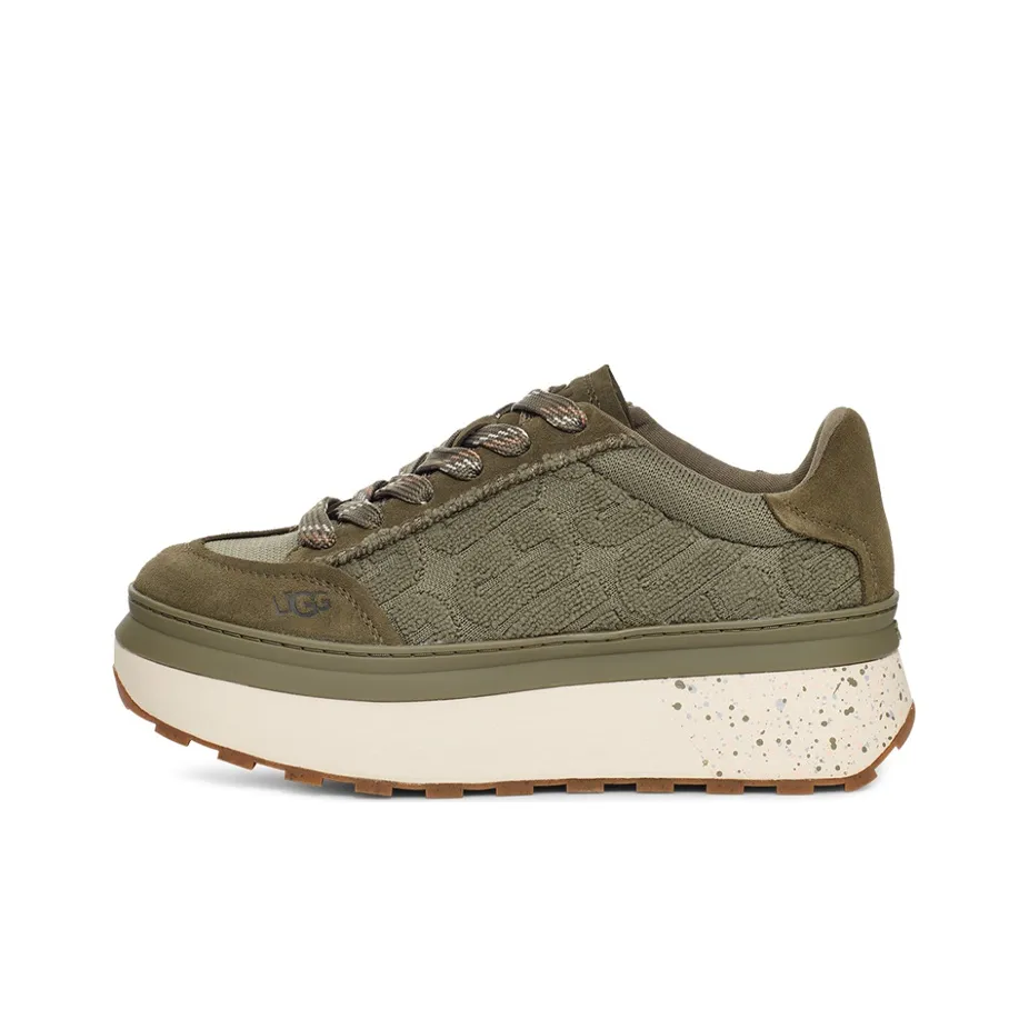 UGG Marin Lace Logo Low Top Platform Shoes Women's Burnt Olive