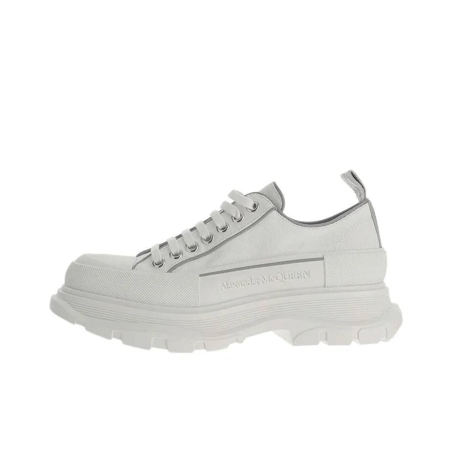 Alexander McQueen Tread Slick Lace Up Shoes 'White Grey'