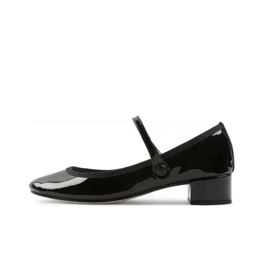 Repetto Rose Mary Jane Block Heel Mary Jane Shoes Women's Black