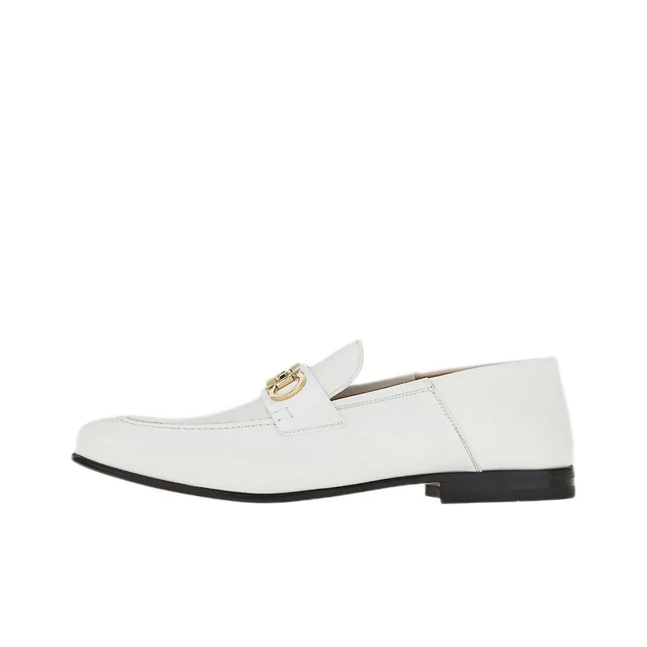 FERRAGAMO GANCINI Loafers Men's White