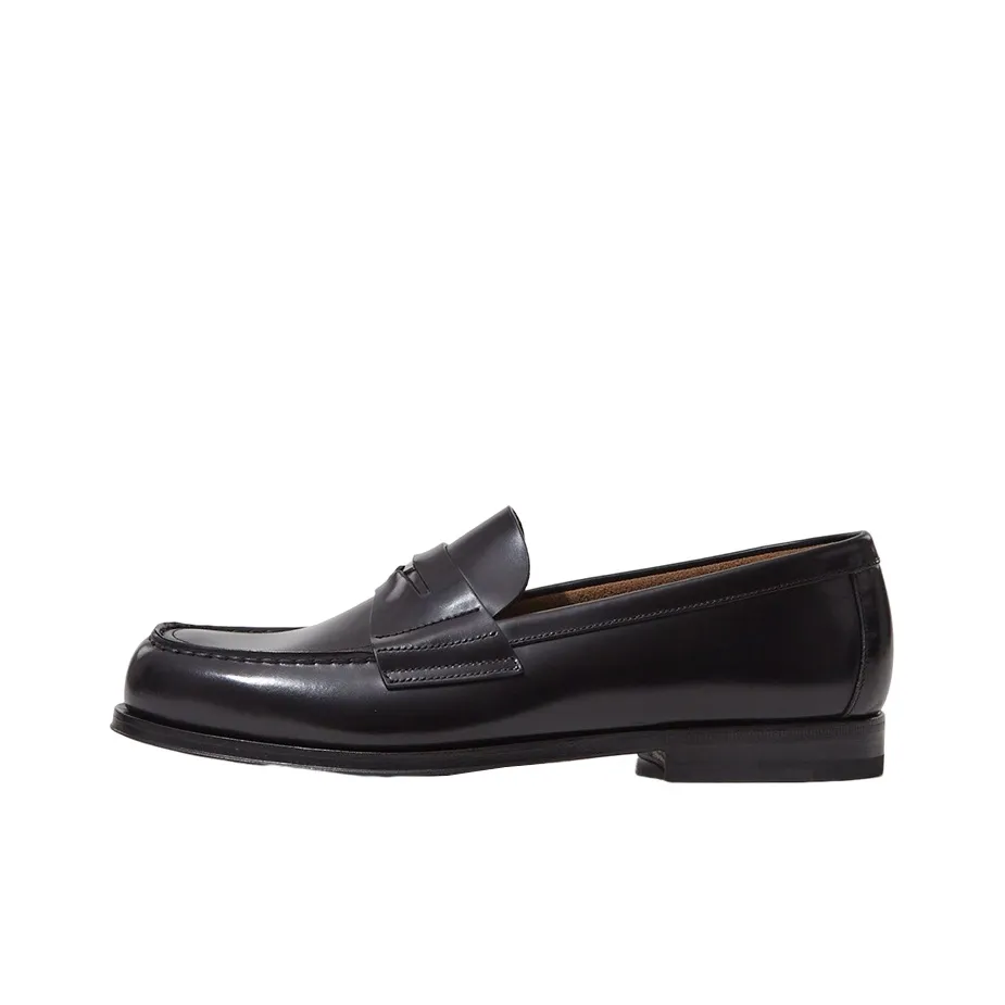 PRADA Logo-plaque Leather Loafers