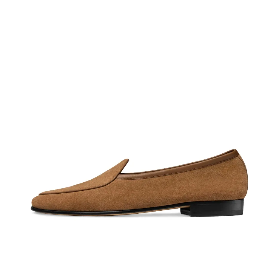 THOM WILLS Британский стиль Замша Slip On Кэжуал Мужской CAMEL