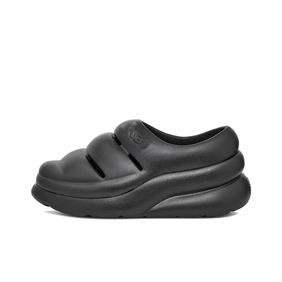 UGG Platform Slippers Women's Black UGG Платформенные тапочки женские черные