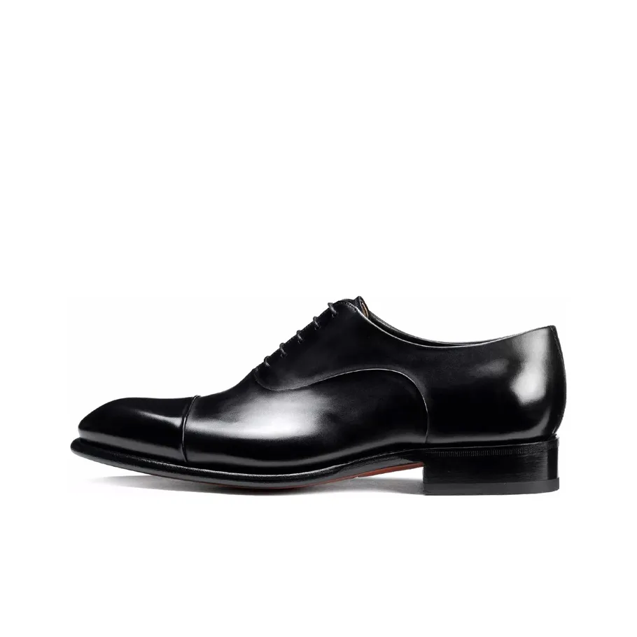 Santoni Round Toe Slip On Oxford Shoes