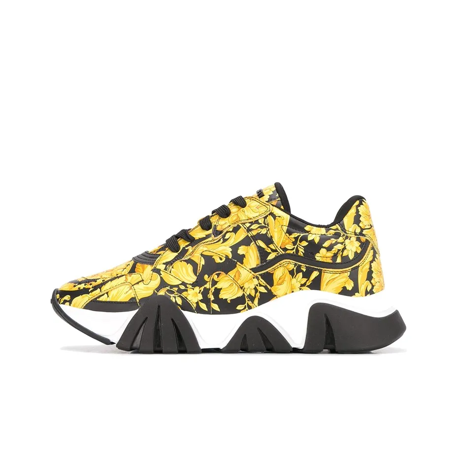 VERSACE Squalo Low Top Sports Casual Shoes Men's Black Gold