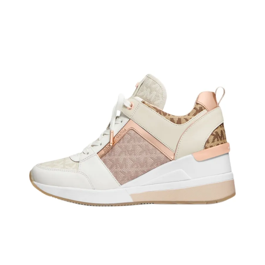 MICHAEL KORS Georgie High Top Athletic Shoes Great Women's White Pink