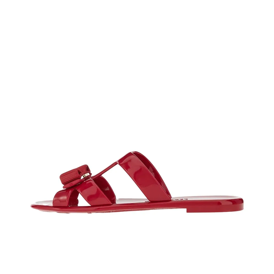 FERRAGAMO Jelly Slide Slippers Women's Red