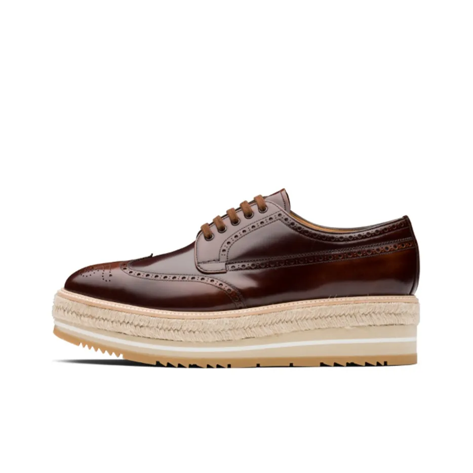PRADA Fumé Low Top Platform Shoes Men's Brown