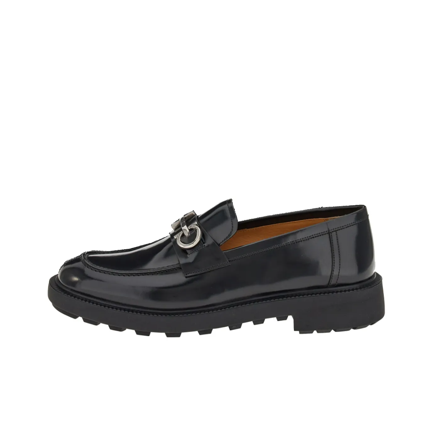 FERRAGAMO Gancini-plaque Leather Loafers