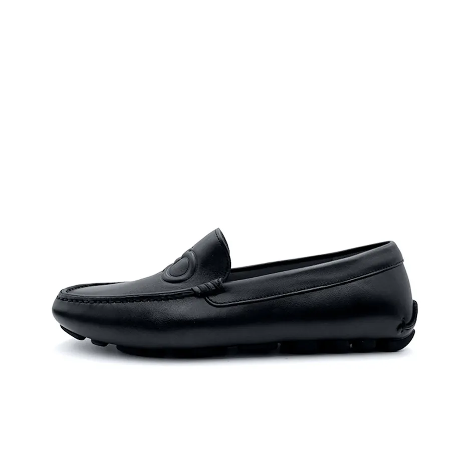 FERRAGAMO SS21Gancini Round Tip Flat Men's Black