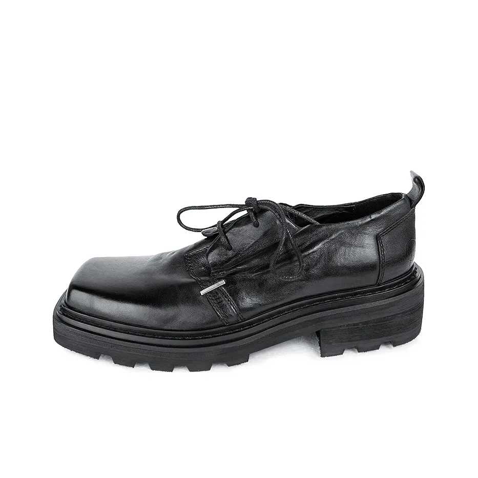 HUANXIANGZHE Низкий топ Кожаные туфли Унисекс Черный