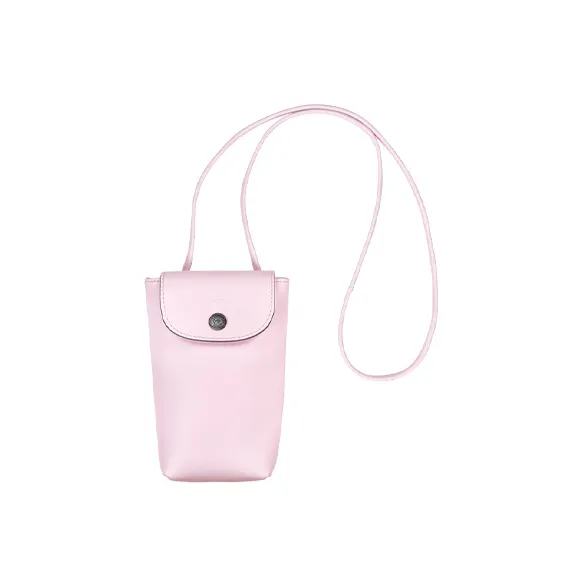 LONGCHAMP Le Pliage Xtra Cow Leather One Shoulder Crossbody Cell Phone Pouch Women's Light Pink