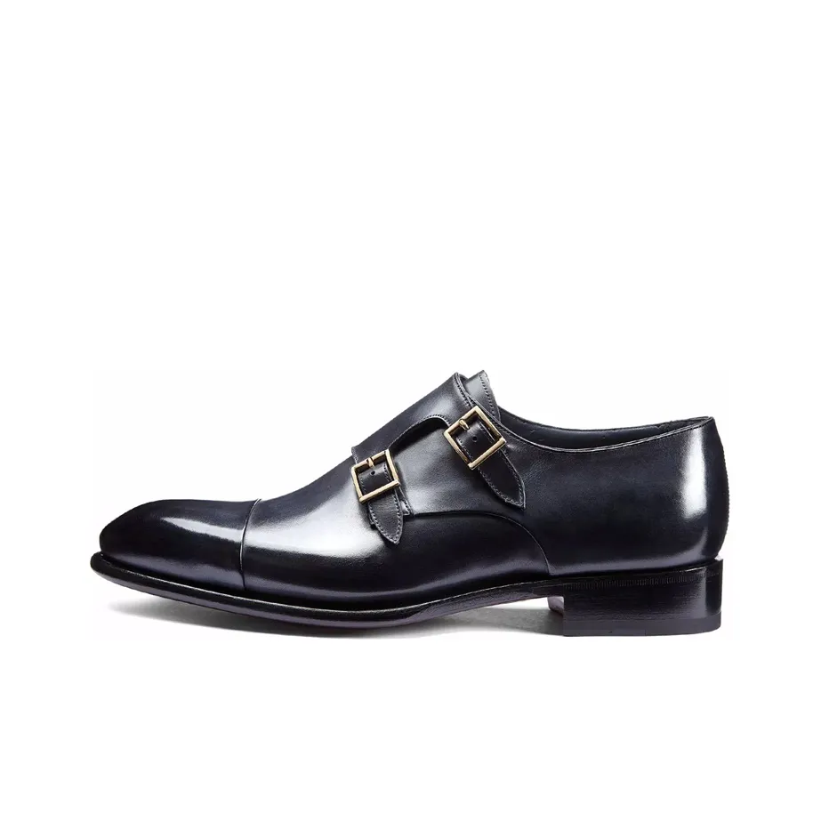 Santoni Buckle Detailed Slip On Monk Shoes