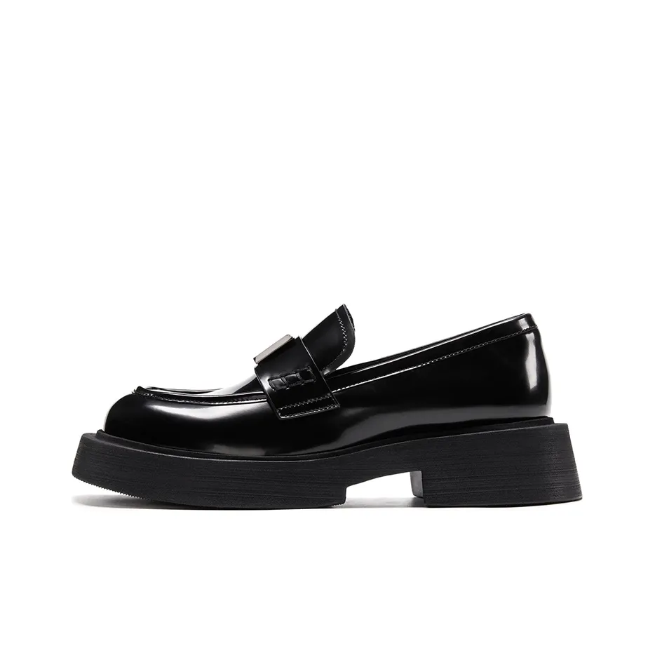 GG CC Casual Small Leather Shoes Platform Shoes Loafers Women's Black