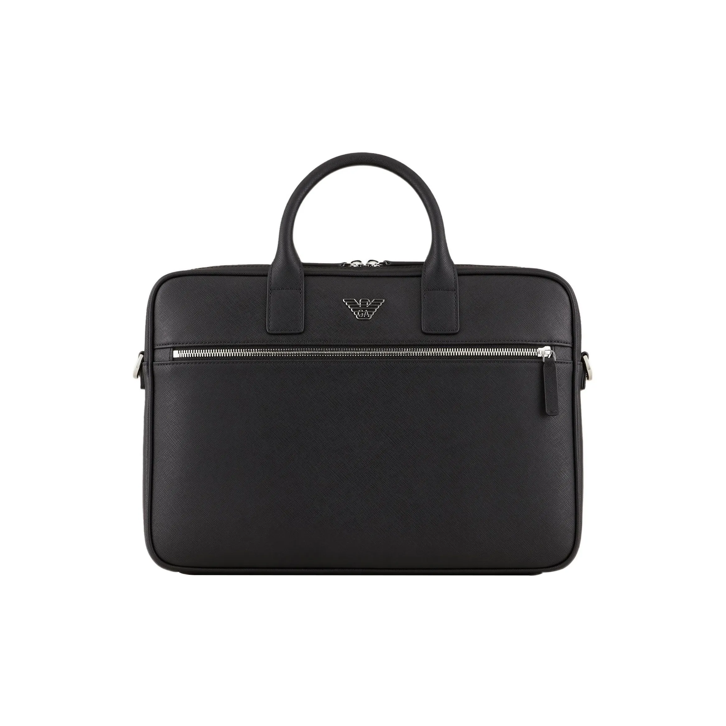 EMPORIO ARMANI Leather Briefcase, Shoulder Bag, Crossbody Bag, Handbag Men's Black