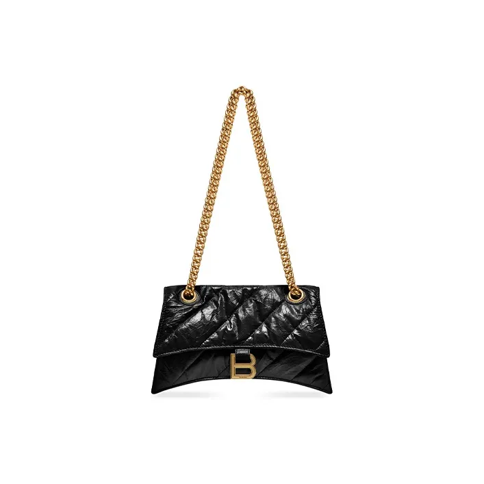 Balenciaga Women's Crush Small Chain Bag Quilted Black