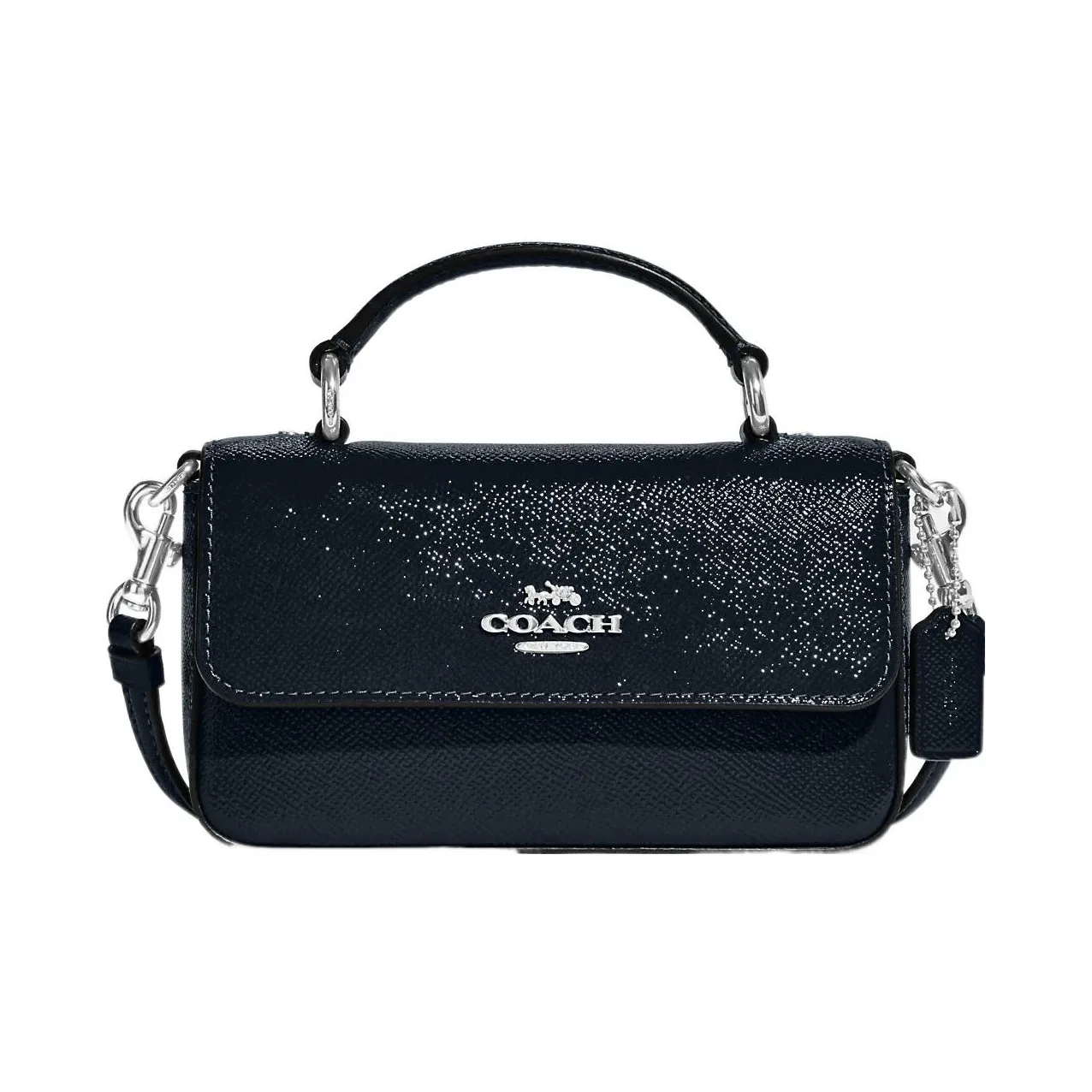 COACH Josie Кожа Лакированная кожа Одно плечо Ручная сумка Сумка через плечо Мини Женская Морской синий
