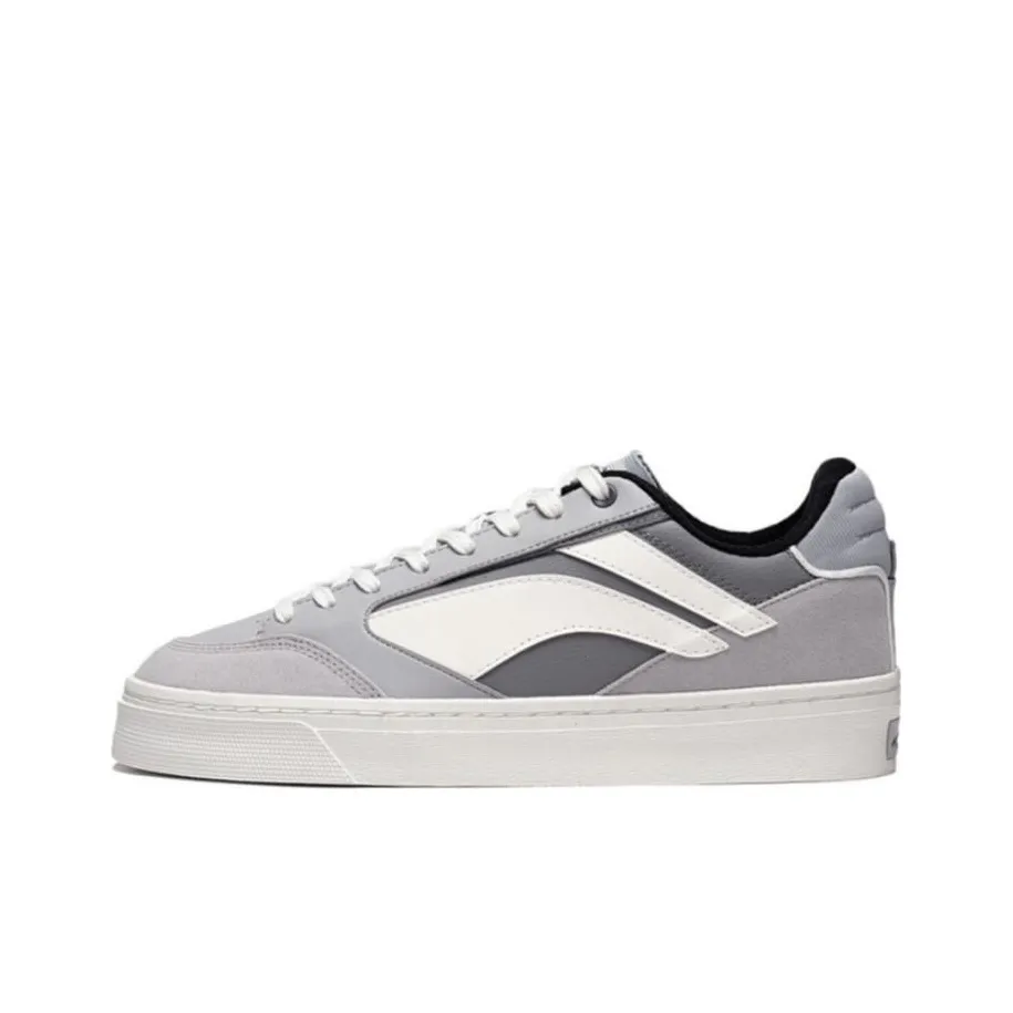 LINING Wei Wu 180 LO Устойчивые к истиранию Дышащие Низкие Кроссовки для скейтбординга Мужские Серый Белый