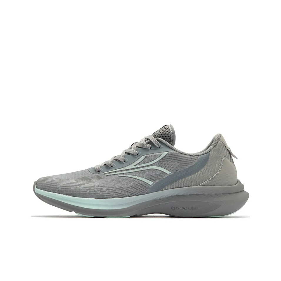 361° FlyFish 2 Lightweight Wear Resistant Slip Resistant Breathable Low Top Running Shoes Men's Gray Green