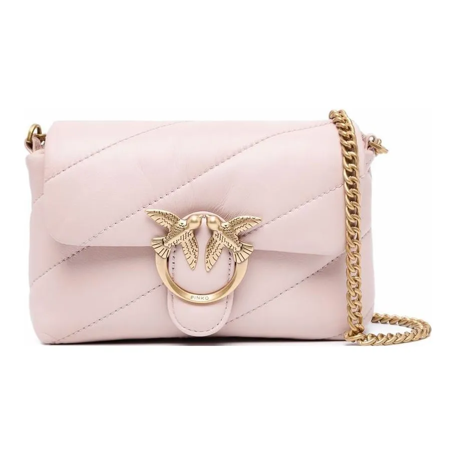 PINKO Sheepskin Shoulder Bag, Crossbody Bag Women's Pink