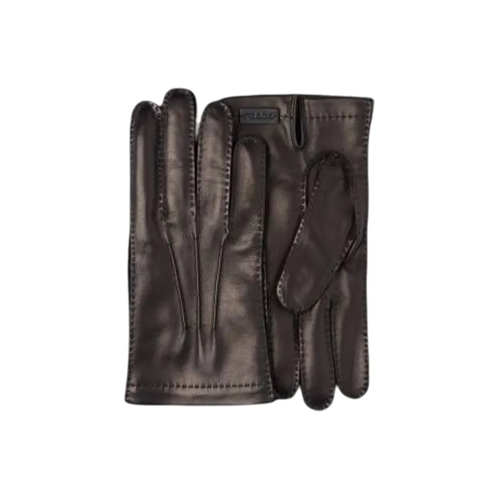 PRADA Cow Leather, Cashmere Gloves Men's Black