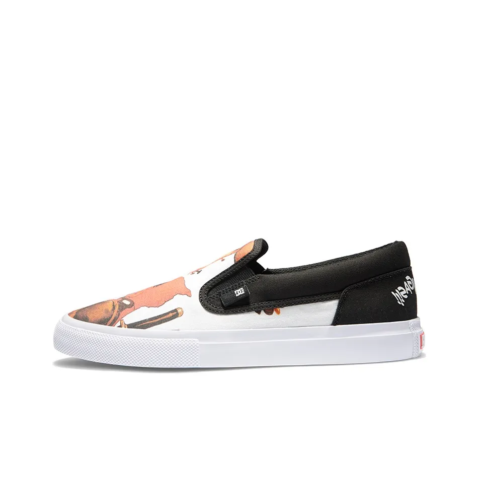 Marvel X DC Shoes Skateboard Shoes Men's Low Top Black White Orange