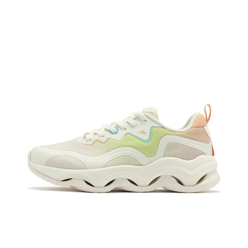 361° Outdoor Sports Anti-Slip And Wear-Resistant Breathable Low-Top Running Shoes Women's White Green