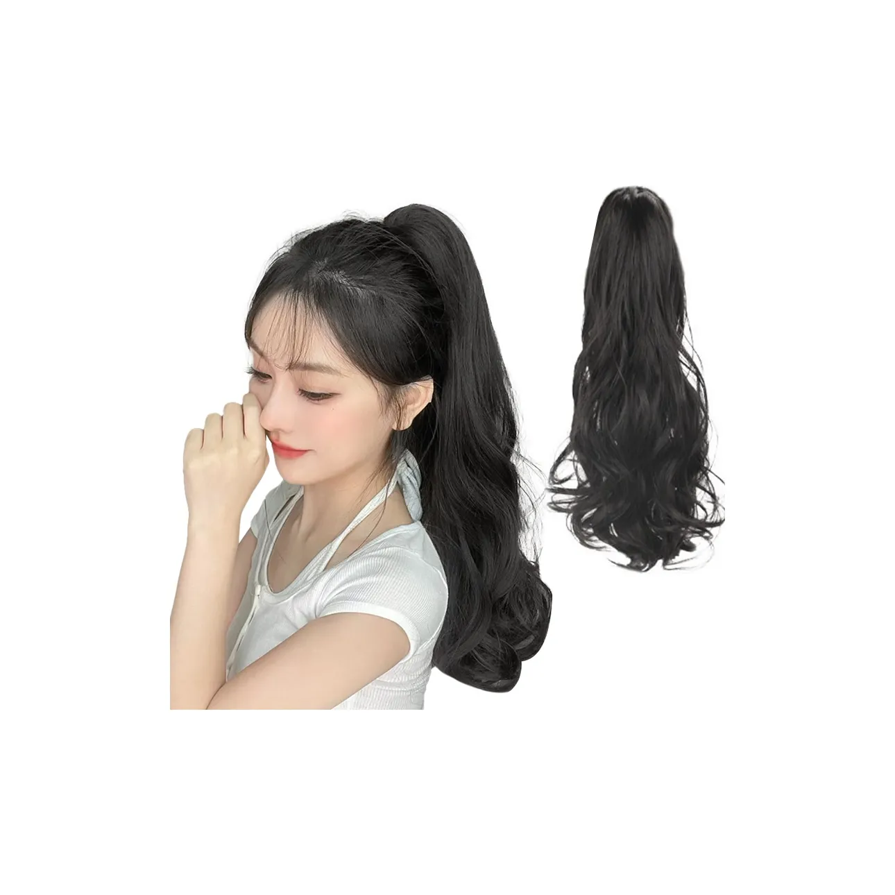 YOSEE Перука Длинная Заколка-Краб для Пончо Длинные Кудрявые Волосы Большая Волна Натуральный Цвет Цветок Груши Кудрявый 48 см