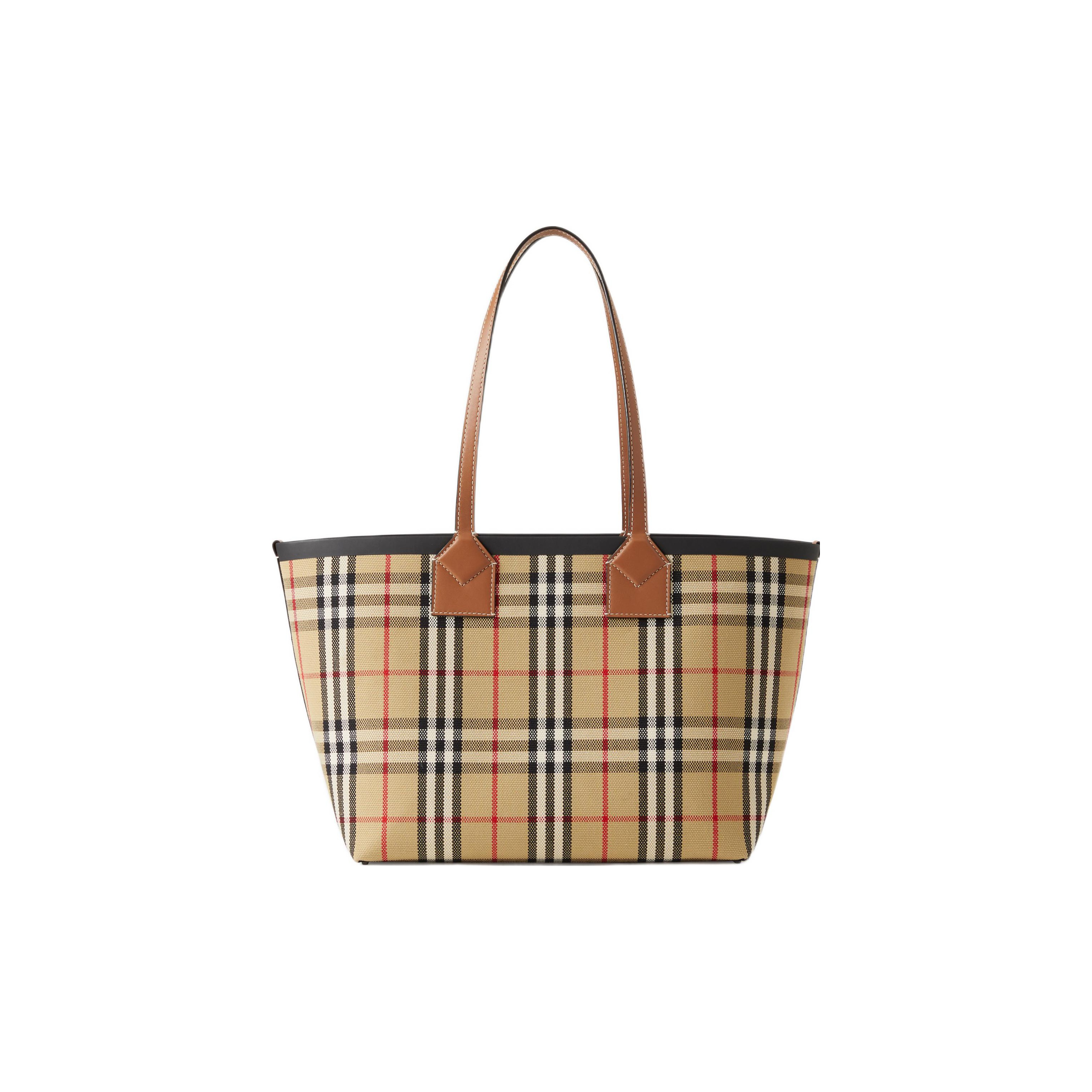 BURBERRY LONDON Nova Check Leather Trimmed Luxury Designer
