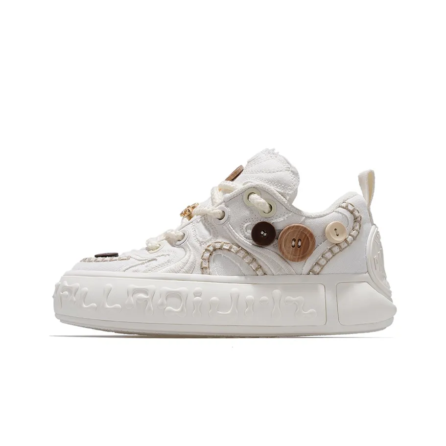 Palladium Anti Slip And Wear Resistant Height Increasing Low Top Sports Casual Shoes Unisex Ecru