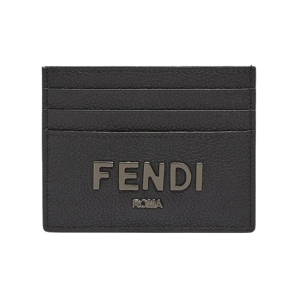 FENDI Men's Calfskin Card Holder Black