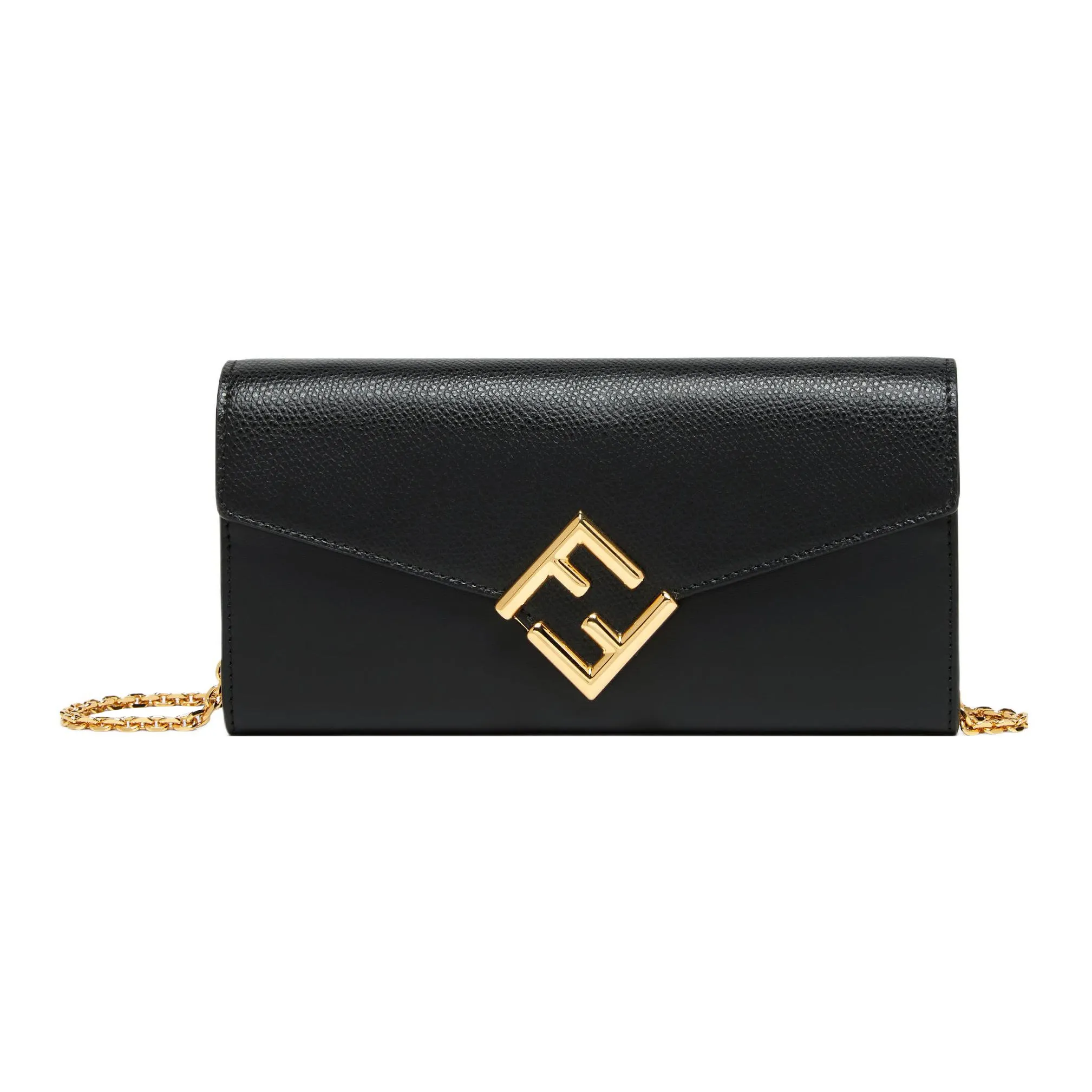 FENDI Calfskin Shoulder Bag, Crossbody Bag, Wallet Women's Black
