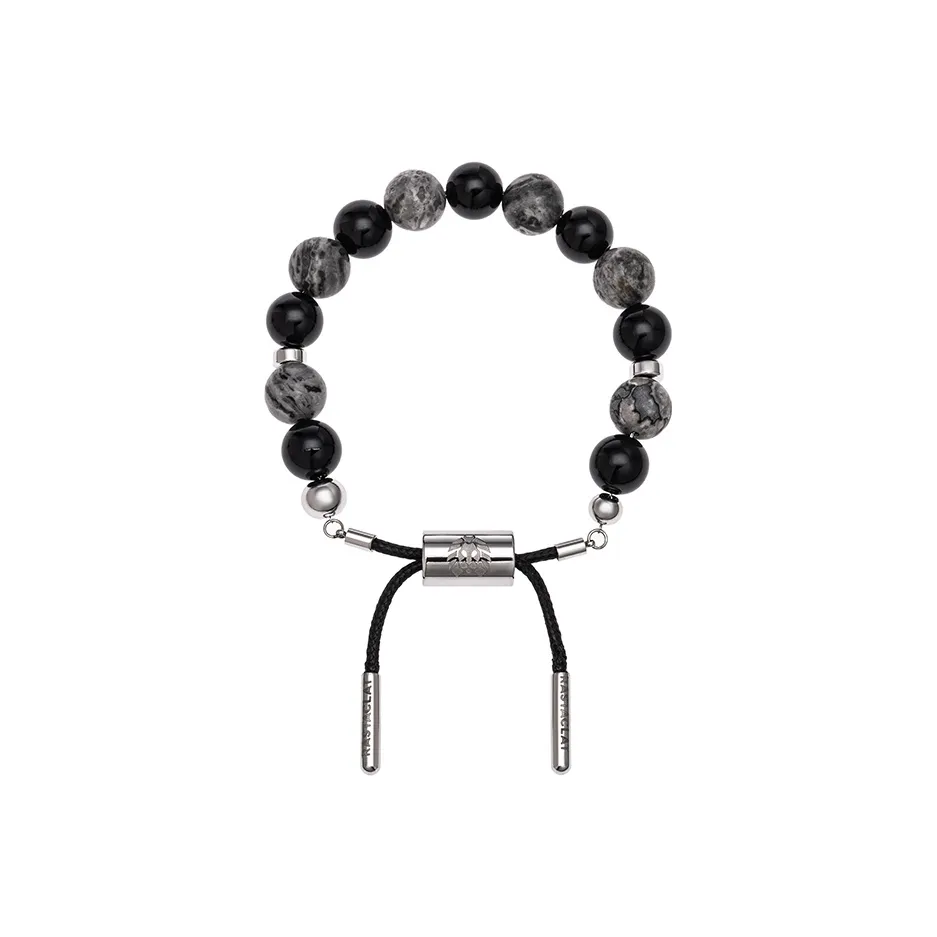 Rastaclat Black Agate Adjustable Bracelet Unisex