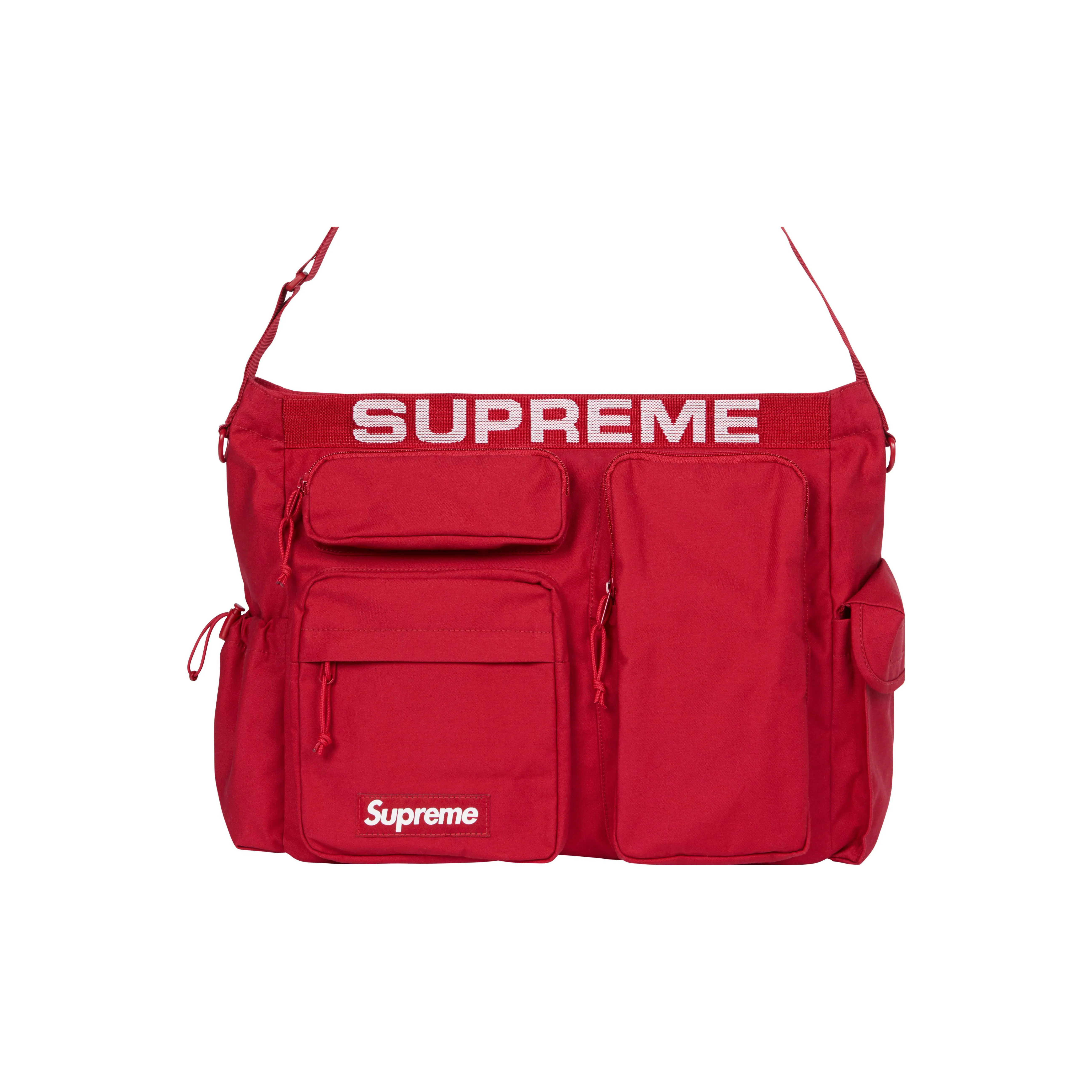 Supreme Waterproof Cotton Nylon Messenger Bag, Shoulder Bag, Crossbody Bag Unisex Red