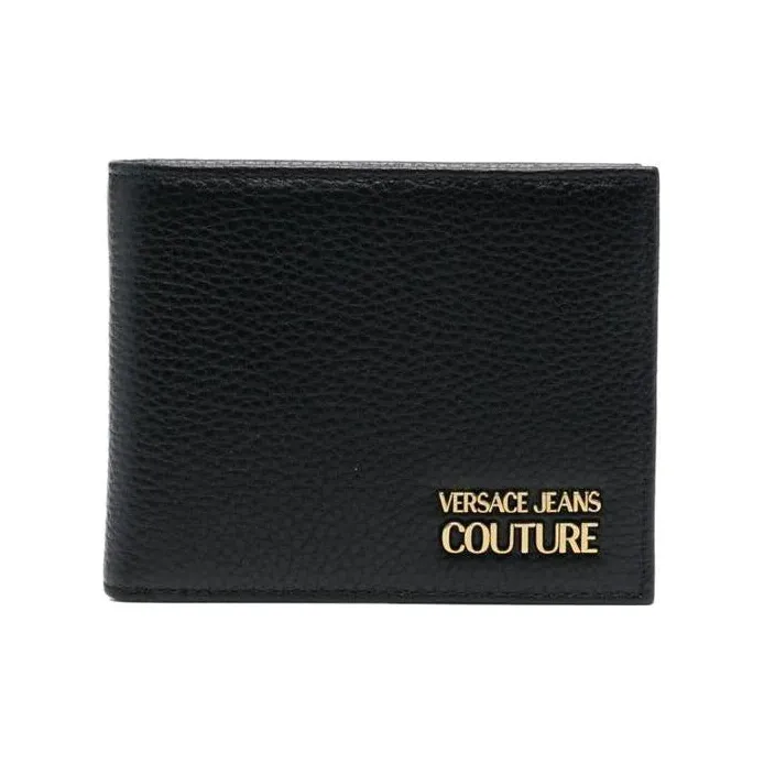 VERSACE JEANS COUTURE Calfskin Wallet Men's Black