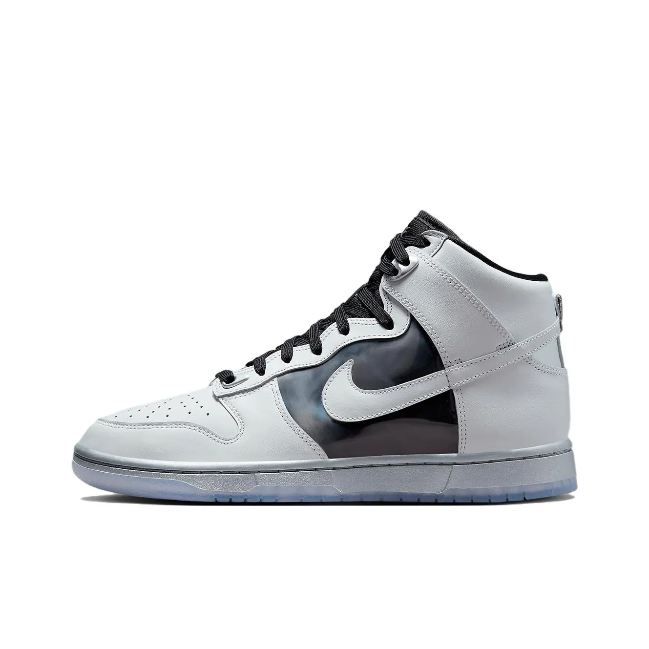 Nike Dunk High Топ Скейтборд Кроссовки Женские Белые Серебряные