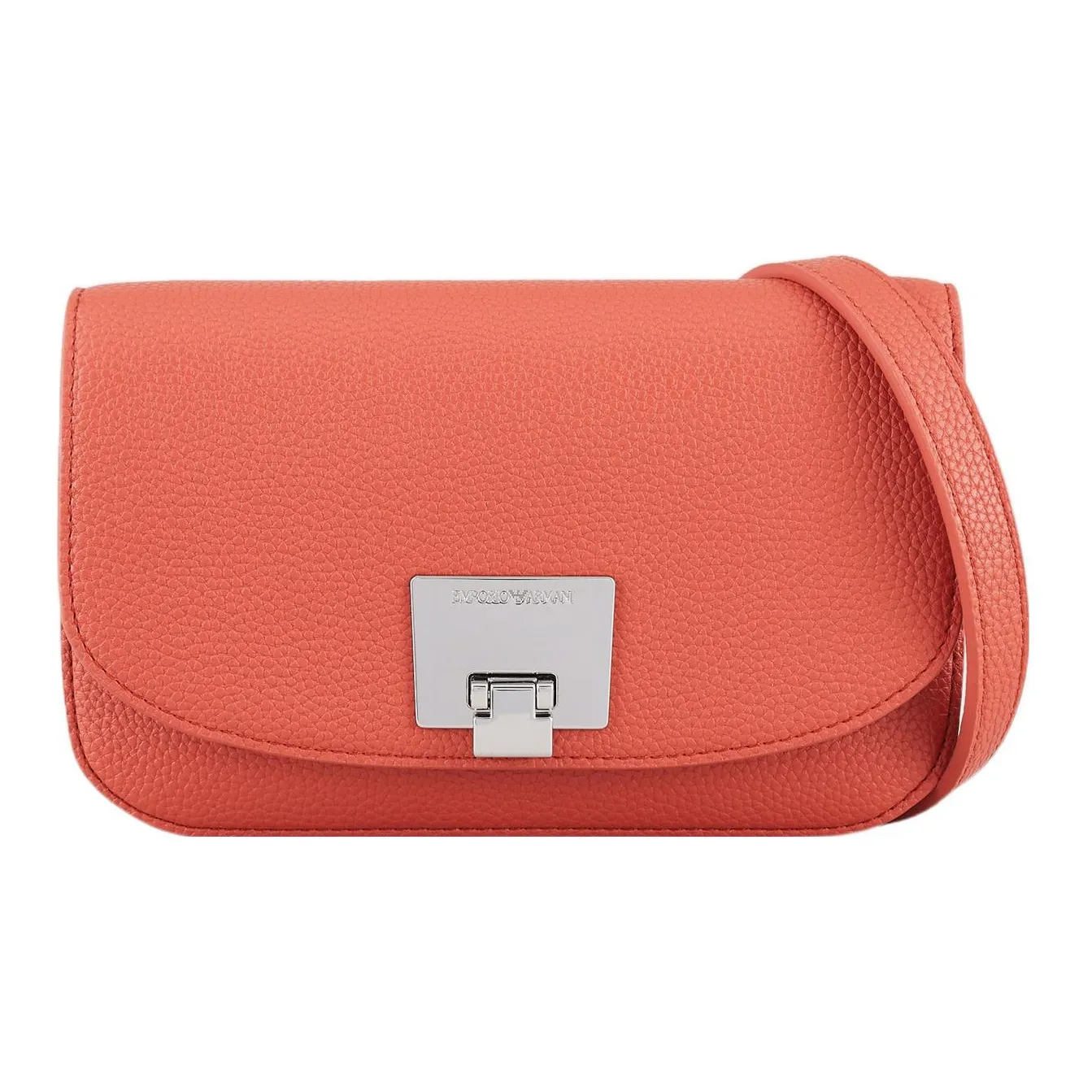 EMPORIO ARMANI Leather Shoulder Bag, Crossbody Bag Regular Women's Brick Red