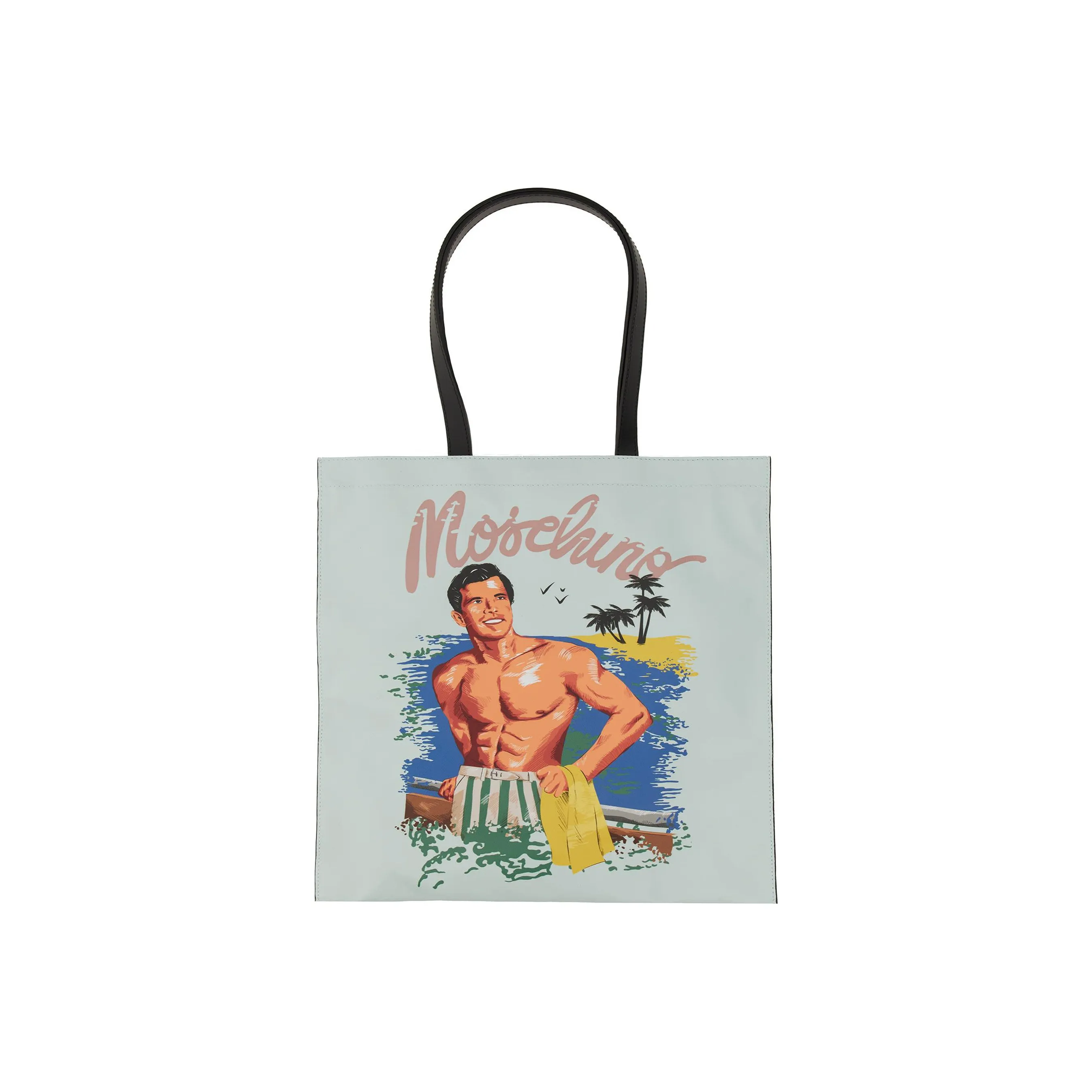 MOSCHINO Полиуретан Тоут Сумка Сумка для покупок Сумка на плечо Сумка Мужская Синяя