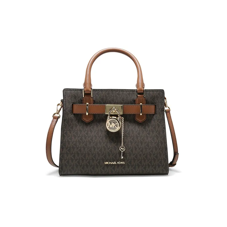 MICHAEL KORS Сумка через плечо из коровьей кожи с искусственной кожей маленькая женская темно-коричневая