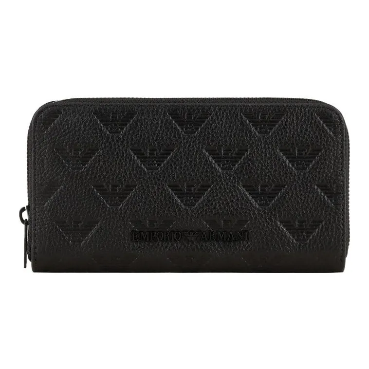 EMPORIO ARMANI Cow Leather Wallet Men's Black
