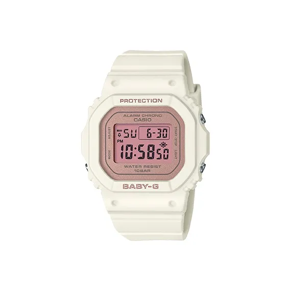 CASIO Baby Маленький Квадратный Таблица Электронный Механизм Резиновый Ремешок Часы Унисекс Розовый Циферблат