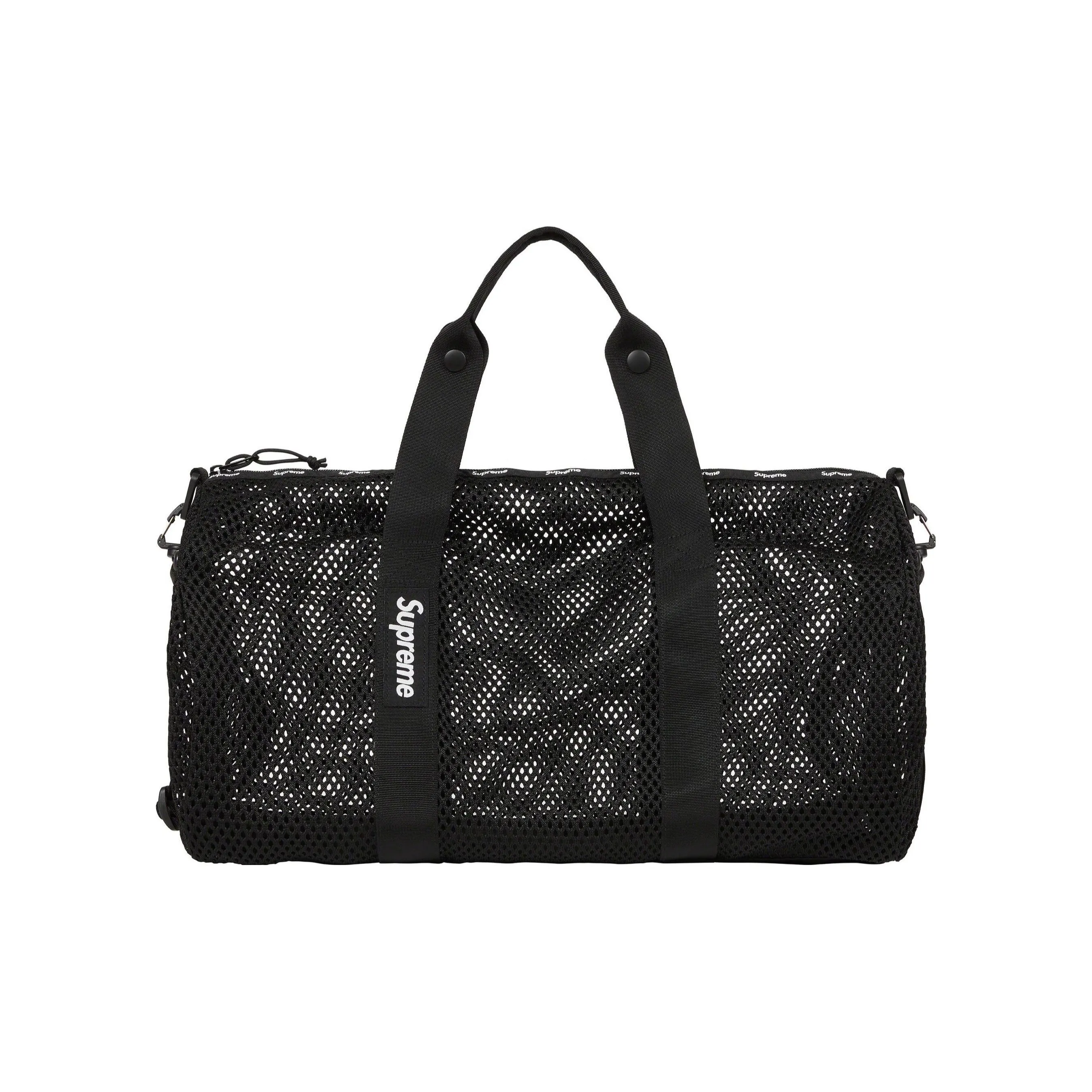 Supreme Полиэтиленовая сетчатая панель Дорожная сумка Сумка Унисекс Черный