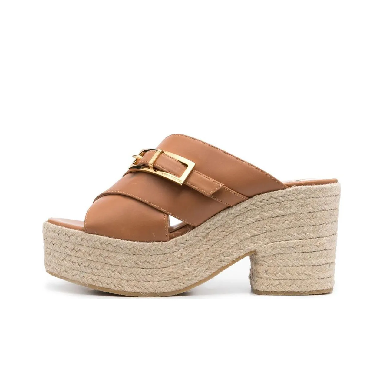 SERGIO ROSSI Nora 90mm Leather Crossover Strap Mules